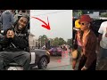 Burna boy and Wizkid Cruise in Lagos as Burna boy Can't Drive his Lamborghini in Lagos Street