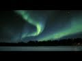 Aurora Borealis, Northern Lights in true speed over Moskosel i Sweden.
