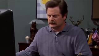 Ron Swanson Throws Out His Computer