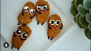 Cute Food Doodles Scream Chicken Nugget
