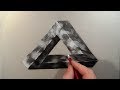 Optical Illusion, Drawing Impossible Triangle, Time Lapse