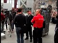 ANTWERP CENTRAL :The film crew takes several shots of the steam train
