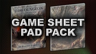 GAME SHEET PAD PACK (D100 DUNGEON VIDEO)