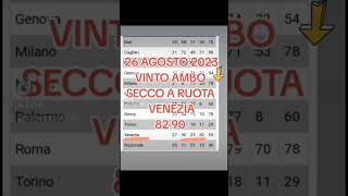 Lotto Vinto Ambo Secco Su Ruota Venezia 82-90