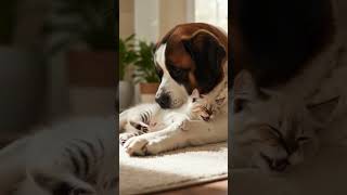 Tiny Cat Dreams On Giants Paw