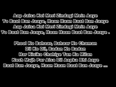 Aap Jaisa Ko Meri-Hindi Karaoke By Azzeezu - Qurbani