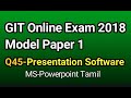 GIT Online Exam 2018 Model Paper 1  Presentation Tamil