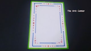 Simple border design on paper for project/Beautiful School project for kids/Easy Attractive design