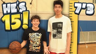 1 V 1 vs 7 FOOT 3 CHINESE BASKETBALL PLAYER! He's 15 YEARS OLD