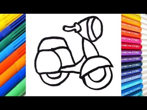 Dibujar una Motocicleta Paso a Paso Sencillo