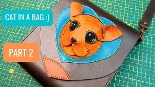 Diy Multifaceted Leather Bag. Part 2.  Replaceable Lid Cat In A Bag