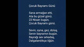 Çocuk Bayramı Günü 23 Nisan Şiiri 5 Tekrar Kolay Ezber