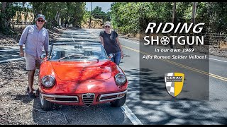 Riding shotgun in our Alfa Romeo Duetto!