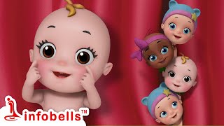 Kids & Baby Rhymes | head shoulders knees and toes & Action song | Infobells #ba