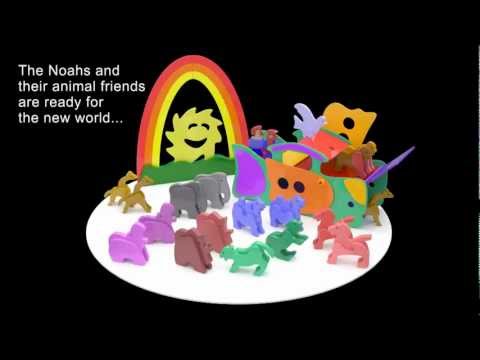 Wood Toy Plans - Psychodelic Noah's Happy Rainbow Ark & Animals