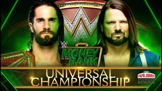 Wwe Money In The Bank 2019 Match Card Seth Rollins Vs Aj Styles Universal Championship