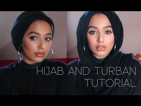 Hijab and Turban Tutorial | Simple and quick hijab styles using no pins! - YouTube