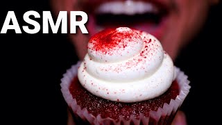 Asmr Eating Red Velvet Cupcake Moist Eating Sounds Close Up