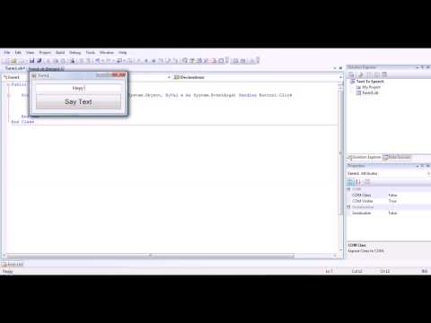 A quick tutorial on how to make a text to speech program in visual basic.