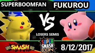 Smash Con 2017 Smash 64 - PG | SuperBoomFan (Pikachu) Vs. Fukurou (Kirby) Super Smash Bros. LS Smash Con 2017 Smash 64 - PG | SuperBoomFan (Pikachu) Vs. Fukurou (Kirby) Super Smash Bros. LS