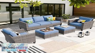 Ovios Patio Furniture Set 5 Pieces Outdoor Wicker Rattan Sofa Couch Review