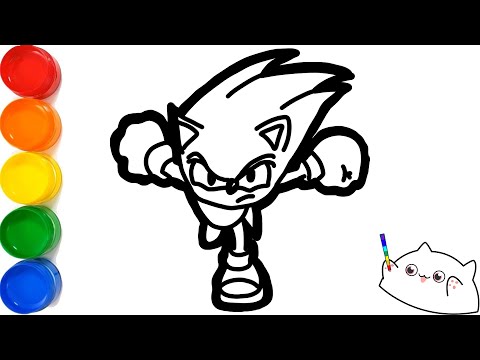 âm các con nhím và tô màu | sonic drawing and coloring | Sonic the landak menggambar dan mewarnai
