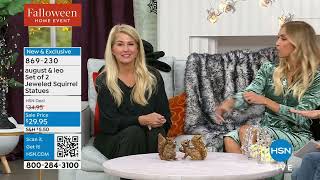 August Leo Set Of 2 Jeweled Squirrel Statues