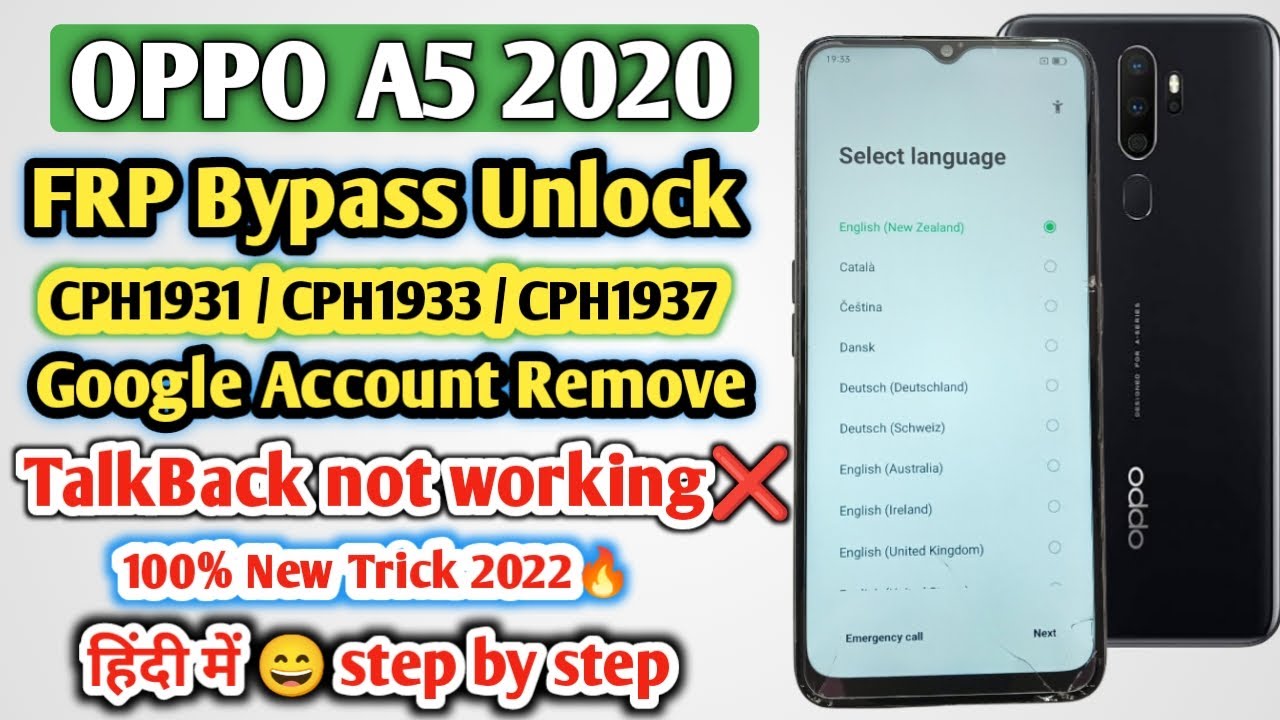 Oppo A5 2020 (Cph1931) Frp Bypass Without PC | Oppo A5 Oppo A5 2020 (Cph1931) Frp Bypass Without PC | Oppo A5