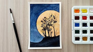 Suluboya ile Gece Resmi | Watercolor painting