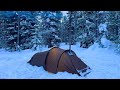 Hot Tent Camping In Heavy Snowfall