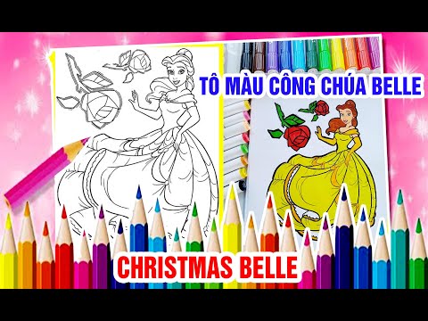 Cách tô màu công chúa Belle/how to color princess Belle/Hướng dẫn tô màu