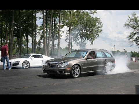 Audi R8 vs. Mercedes-Benz E63 AMG Wagon - CAR and DRIVER