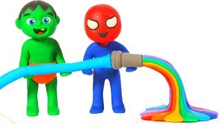 SUPERHERO BABIES MAKE AWESOME EXPERIMENTS β€ SUPERHERO PLAY DOH CARTOONS FOR KIDS