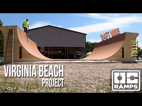 Building a custom 7ft tall halfpipe in Virginia Beach!