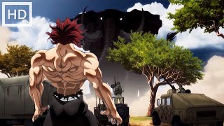 Yujiro Defeats A Huge Monstrous Elephant With His Bare Hands Without Any Weapons