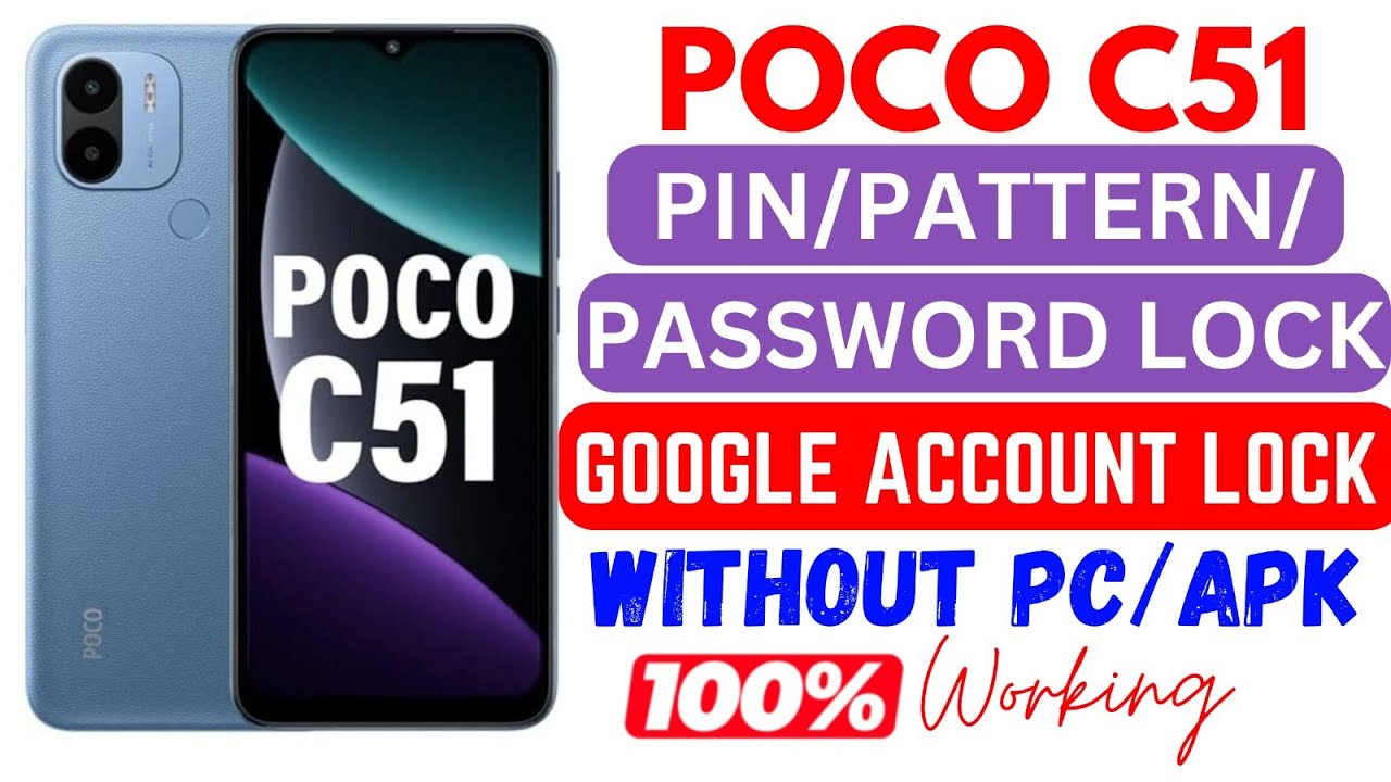 HOW TO UNLOCK POCO C51 || POCO C51 FRP BAYPASS || POCO HOW TO UNLOCK POCO C51 || POCO C51 FRP BAYPASS || POCO