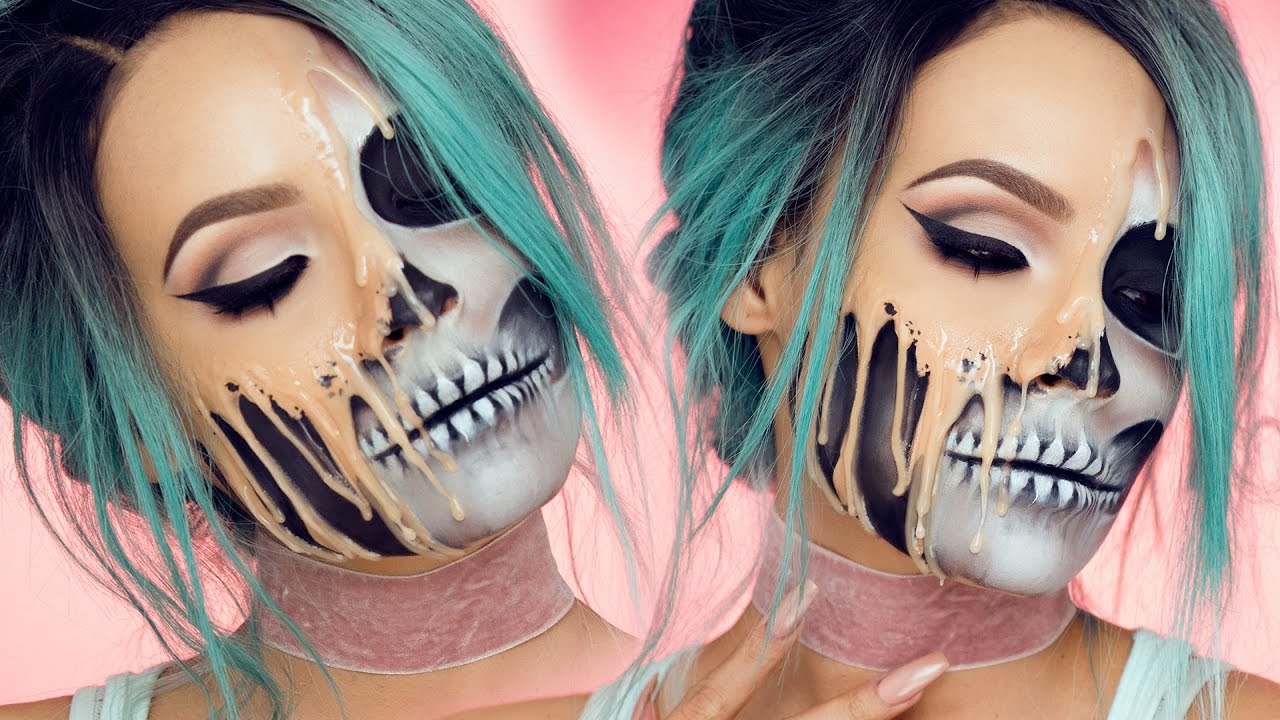 Awesome Melting Skull Make-Up