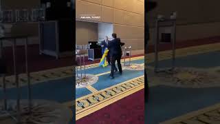 Ukrainian delegate punches Russian  after flag is snatched #Shorts