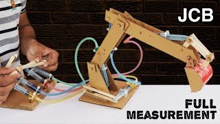 How to Make Hydraulic JCB From Cardboard with Measurement