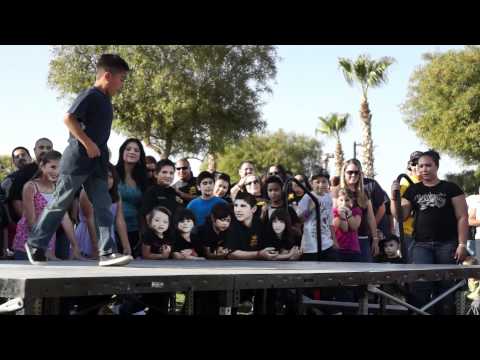 Boy Moonwalks at Dance Contest Lowrider Show Somerton Arizona