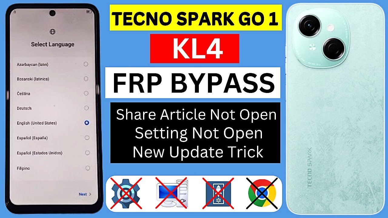 Tecno Spark Go 1 (KL4) Frp Bypass Android 14 New Update Tecno Spark Go 1 (KL4) Frp Bypass Android 14 New Update