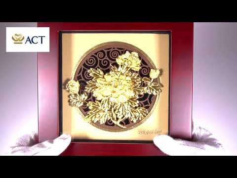 ACT GOLD Tranh hoa mẫu đơn dát vàng (20x20cm)