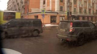 Видео . Мурманск-Проспект Ленина. Поездка на троллейбусе №3 от Vandammov, проспект Ленина, Мурманск, Россия