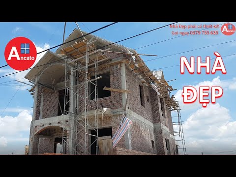 NHÀ ĐẸP | Mẫu Nhà Biệt Thự 2 Tầng Đẹp Đang Thi Công Đã Hoàn Thiện Xong Phần Thô