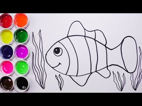 Como Dibujar y Colorear Un Pez de Colores - Dibujos Para Niños / FunKeep