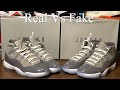 Air Jordan 11 Cool Grey 2021 Real Vs Fake Review. Black light and weight comparisons.