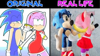 Amy Is Stuck Shin Sonic Helps Her ? Sonic The Hedgehog 3 Animation Original Vs Plush Toys