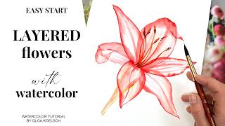 You Will Love This Watercolor Layering Technique To Paint A Transparent Lily