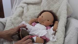 Tita, 16 inch preemie size, natural fibers art baby doll