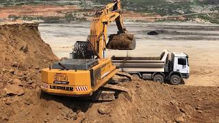 Liebherr 974 Excavator Loading Mercedes And Man Trucks - Sotiriadis Brothers